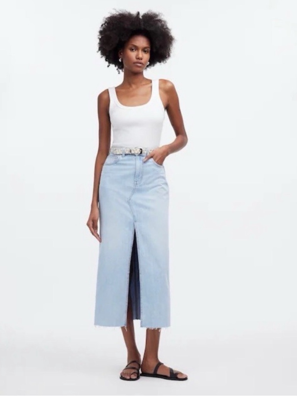 Madewell - Rilee Denim Midi Skirt - size 29
